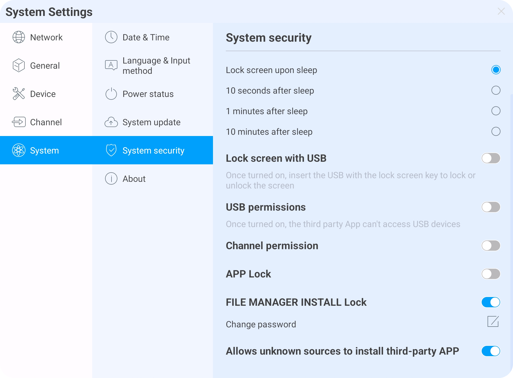 InfinityPro Interactive Display - Security