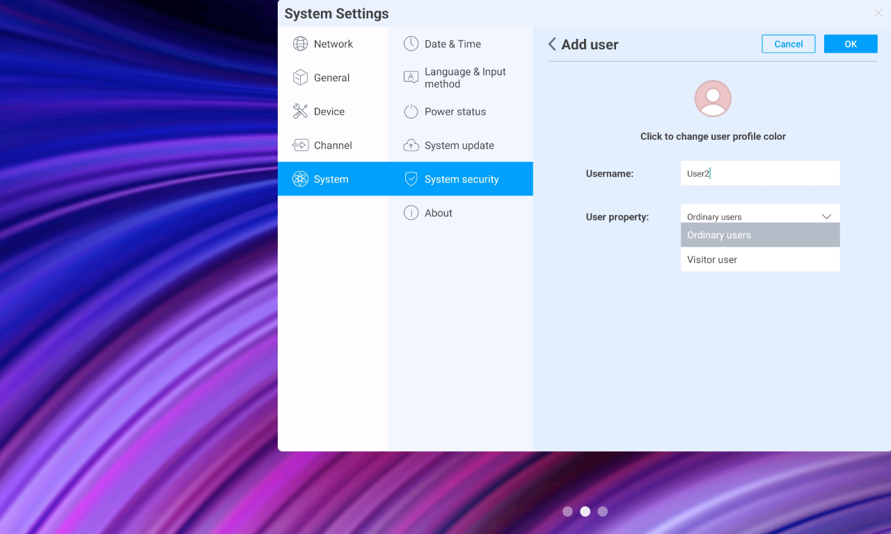 InfinityPro Interactive Display - Enhanced User Management
